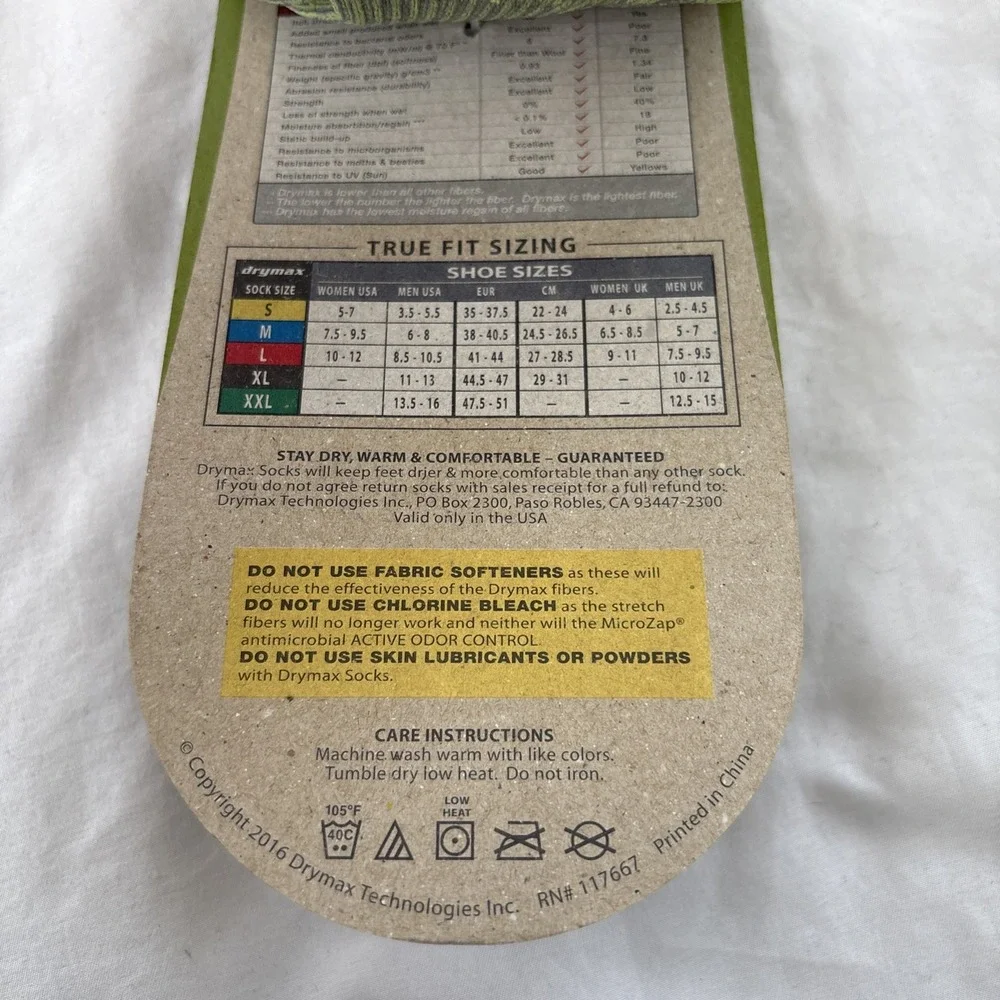 Drymax Lite Hiking Crew Socks Sublime/Anth‎ Small Woman 5-7 Men 3.5-5.5 Trail